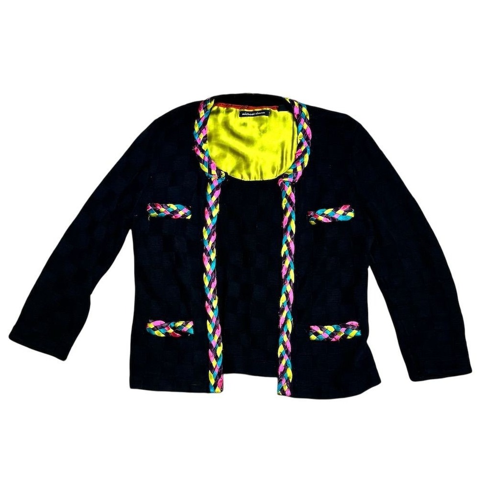 Michael Simon Women's Vintage Cardigan‎ Sweater PS Multicolor Open Front